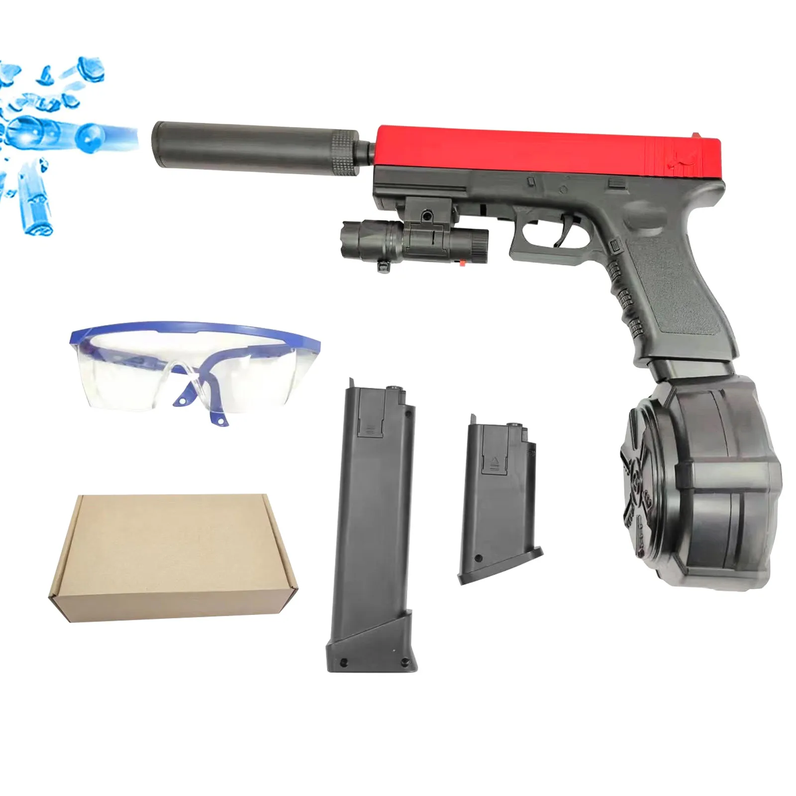 

X2 Glock Gel Ball Blaster Electric Burst Pistol Gel Ball Splatter Gun Plastic Automatic Pistol Splatter Ball Weapon For Adult