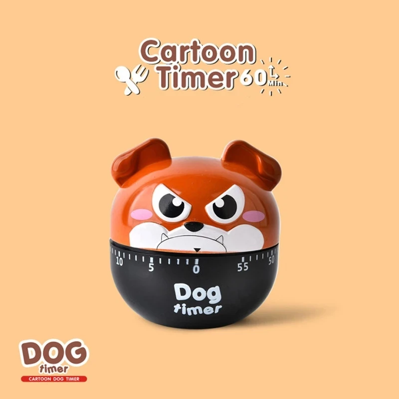 

Kitchen Timer Mechanical Cartoon Dog Shape 55 Minute Timer Easy Operate Cooking Reminder Kitchen Accessories Home Decoration