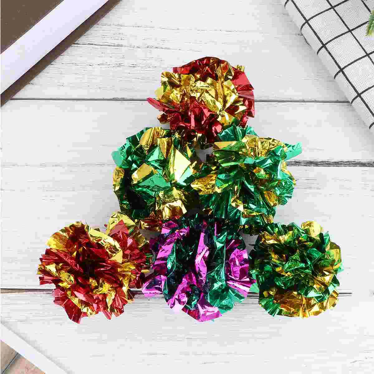 6pcs Crinkle Balls Cat Toys Best Interactive Toy Ever Independent Pet Kitten Fat Real Cats