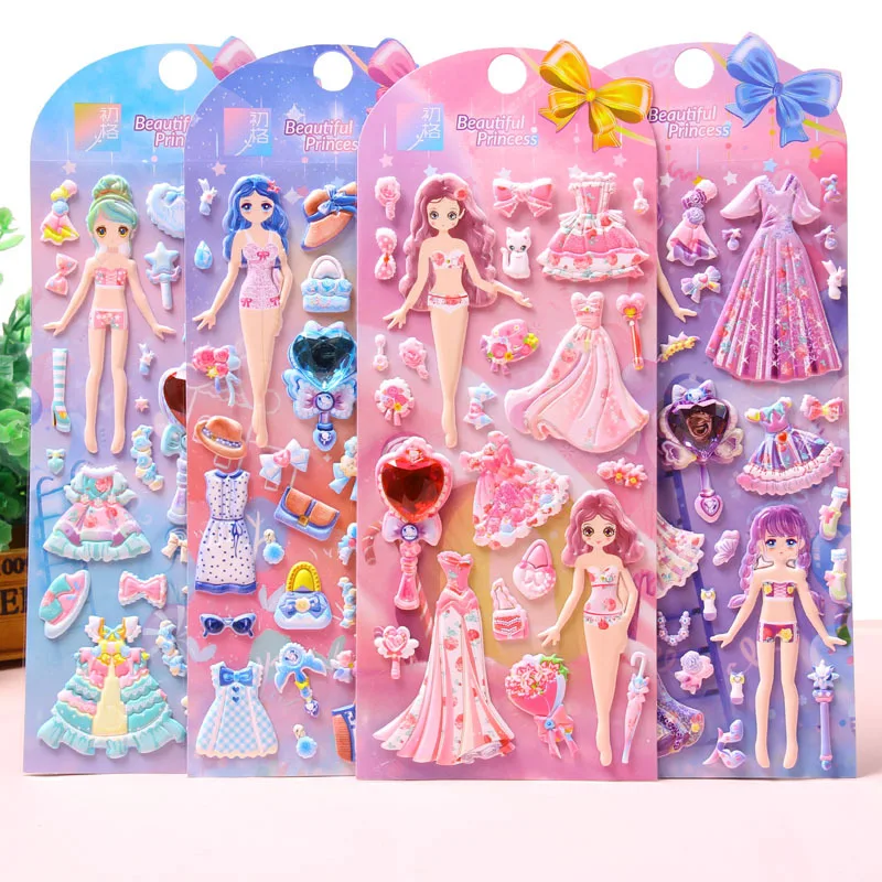 

Kawaii блестящая детская сменная наклейка, декоративный блокнот, сделай сам, блестящая фоторамка-качалка, день рождения