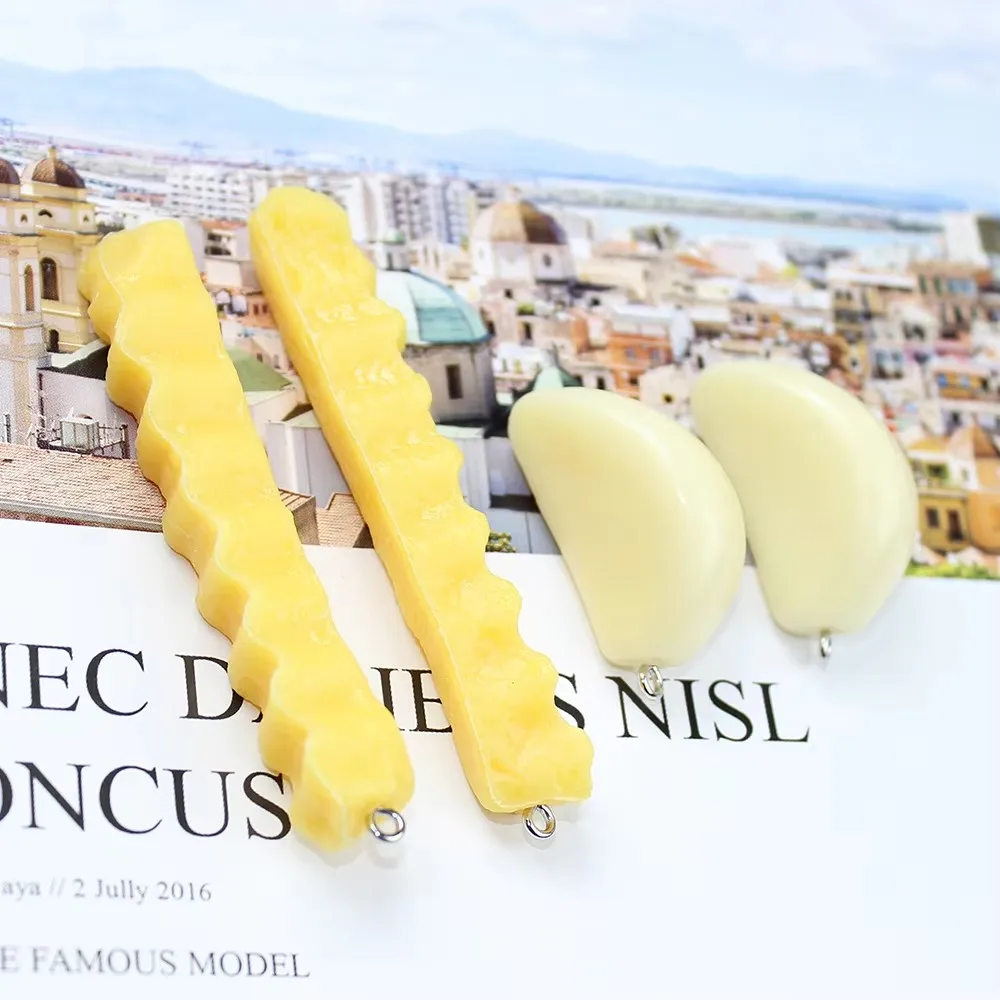 Фото 8 шт./лот, подвеска в виде еды, ПВХ, имитация картофеля фри, кулон в виде картофеля фри для серег, брелок для ключей, изготовление ювелирных изделий своими руками, Findding №3