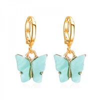 korean fashion women earrings acrylic butterfly shape dangle hanging jewelry cute small fresh sweet drop earing for woman gifts