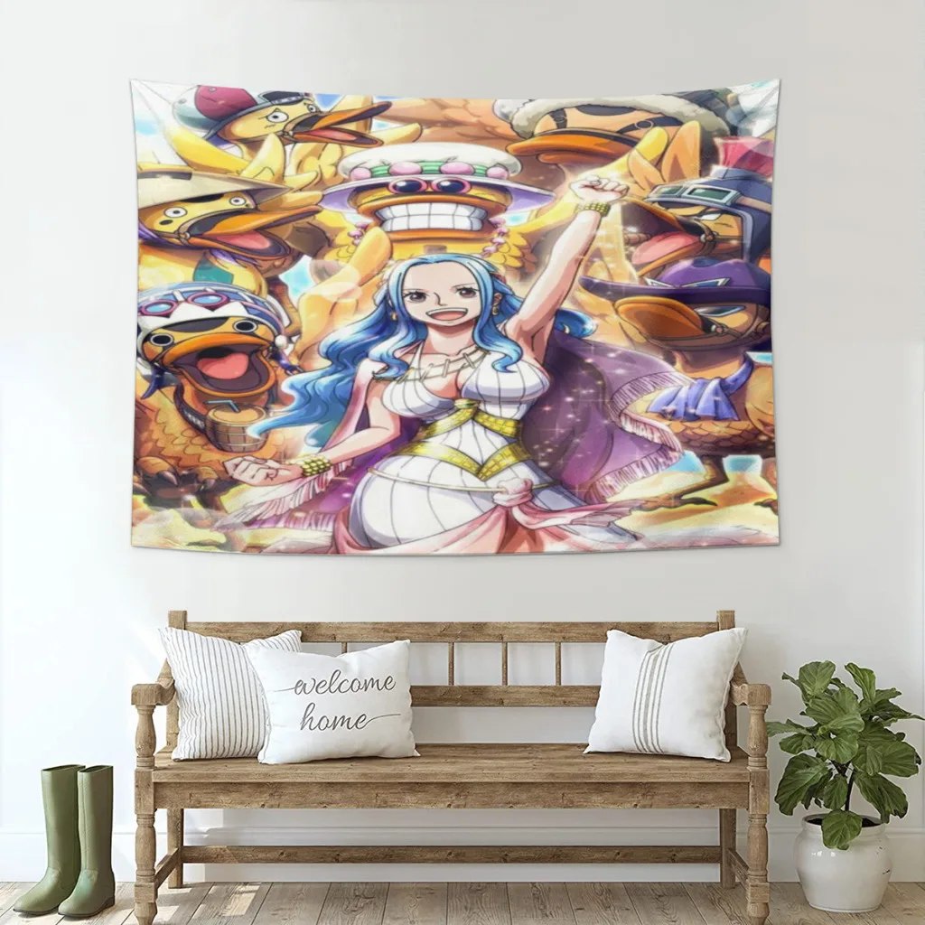 

One Piece Hot Blooded Anime Tapestry Fabric Lace Wall Hanging Beach Room Decoration Cloth Yoga Mat Sheet Sofa Blanket
