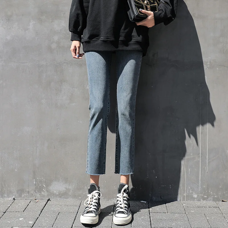 

Jeans Women's Straight Ankle Length Korean Fashion High Waisted Denim Pants Slouchy Jeans Streetwear Pantalon Vintage Mujer