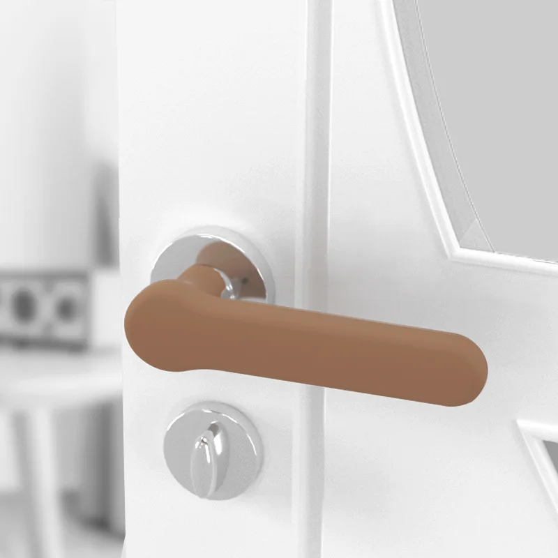

2Pcs Anti-collision Door Knob Cover Static-free Silicone Handle Sleeve Baby Safety Wall Protector For Bedroom Living Room Tools