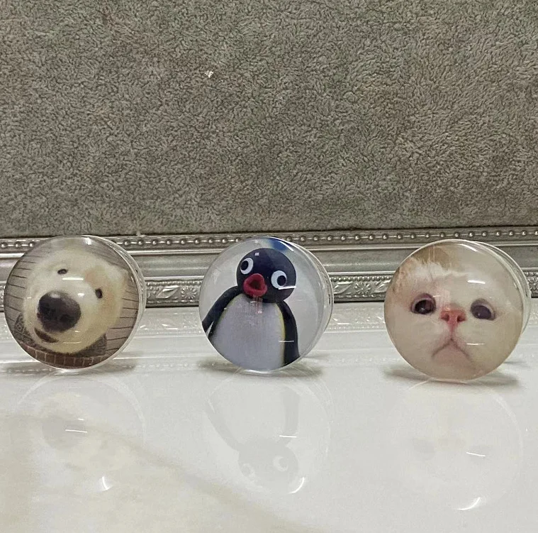 

New 3D Korea Cute Dog Cat Glass Animal Crystal Grip Tok Glass Cell Mobile Phone Bracket For iPhone 11 13 Pro Max Griptok Support