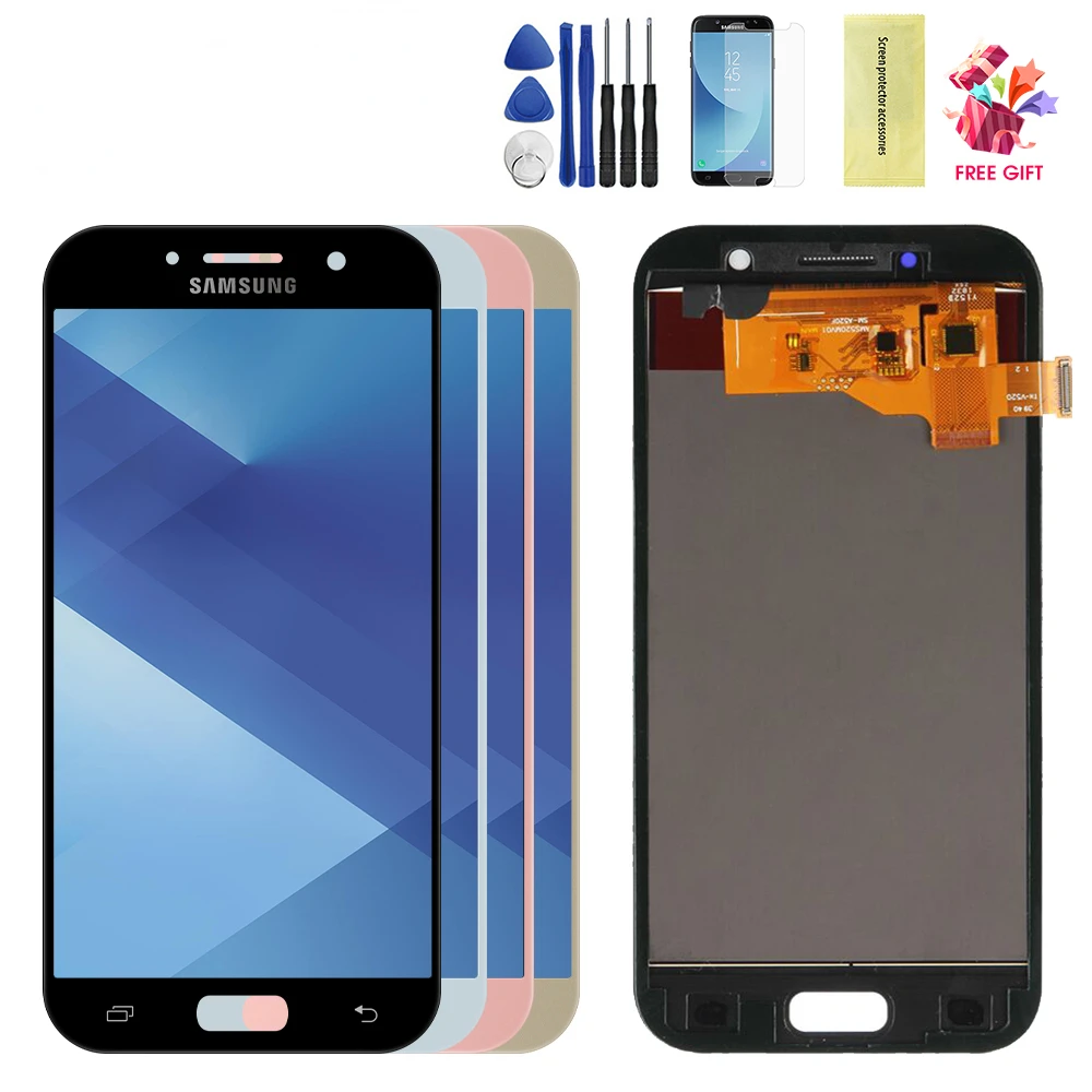 Galaxy A5 2017 LCD A520 SM-A520F LCD Display Touch Screen Digitizer Assembly Frame For A5 2017 A520 LCD Screen