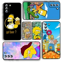the simpsons for samsung galaxy s22 s21 s20 fe ultra s10e s10 s9 s8 s7 s6 edge plus black silicone phone case