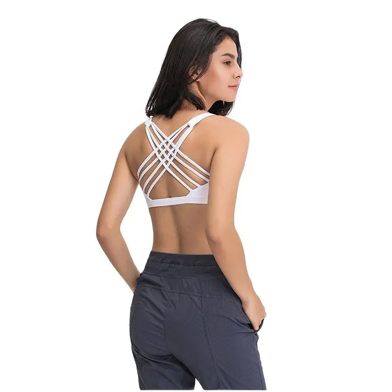 

LuluThe Same Style Yoga Fitness Sports Bra Free Shipping Promotion. Halter Vest Lycra Material Breathable Sexy Have The Logo