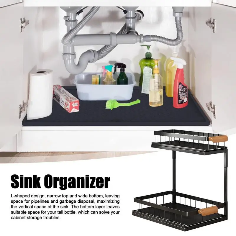 

2 Tier Under Sink Storage Organizer Under Sink Bathroom Storage Shelves Multipurpose Holder Rack For Kitchen And Bathroom