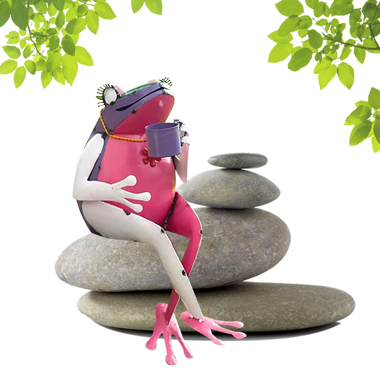 

Скульптура лягушки Рециркулированный металлический кофейный Фотофон для двора и сада, искусство, статуя кофейной лягушки для внутреннего ...