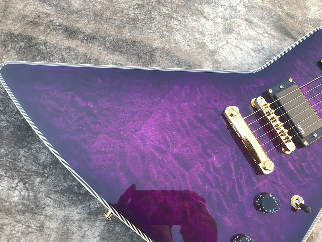 

High quality special-shaped guitar, quilted maple top guitar,Accept customized