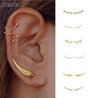crmya gold silver filled climber earrings for women cz zircon piercing women ear jackets earrings 2022 jewelry wholesale