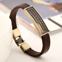 fashion leather men bracelet love happiness stainless steel couple jewelry accessories for bracelet homme valentines days