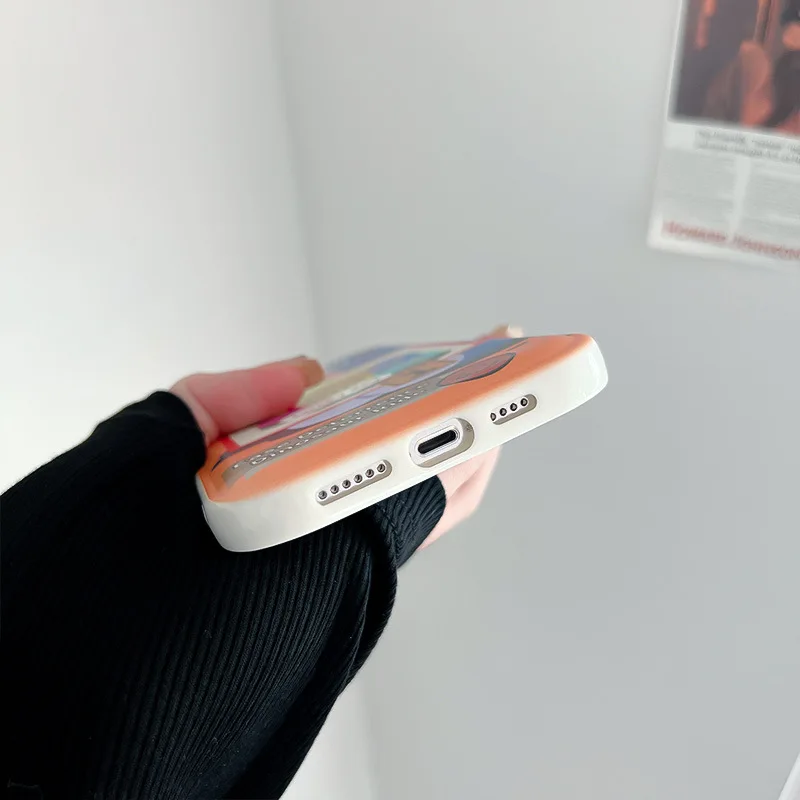 Sweet Retro Dinosaur art cartoon Phone case For iPhone 14 13 11 12 Pro Max Xr Xs Max X 7 8 Plus case Cute air cushion Soft Cover