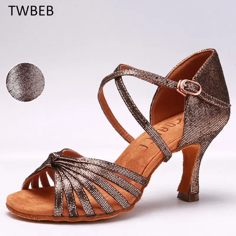

Hot New Ladies Latin Dance Shoes Women's High Heel Dance Shoes Tango Soft Bottom Dance Shoes 7cm Girls Salsa Ballroom Shoes