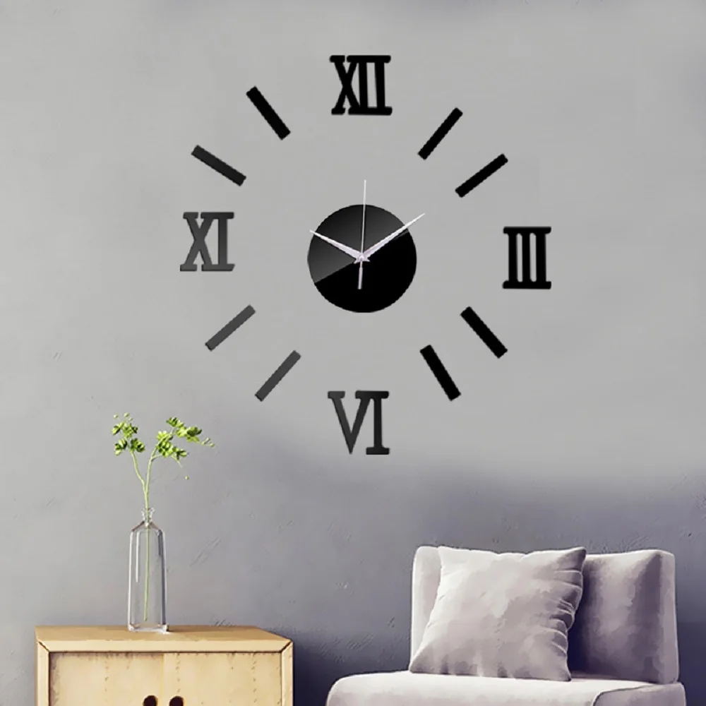 

DIY Wall Clocks 3D Mirror Effect Clock Acrylic Wall Sticker Art Living Room Home Decor Modern Design Horloge Quartz Needle Watch