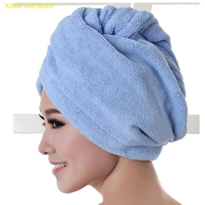 

Dry Hair Cap Coral Solid Color Velvet Absorbent Hair Turban Quickly Dry Hair Hat Wrapped Towel Lady Bathing Accessories