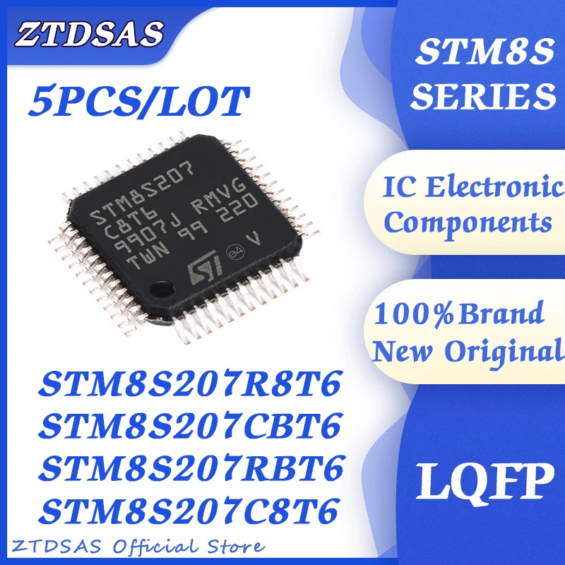 

STM8S207C8T6 STM8S207CBT6 STM8S207R8T6 STM8S207RBT6 STM8S207R STM8S207C STM8S207 STM8S STM8 STM LQFP-64 MCU IC