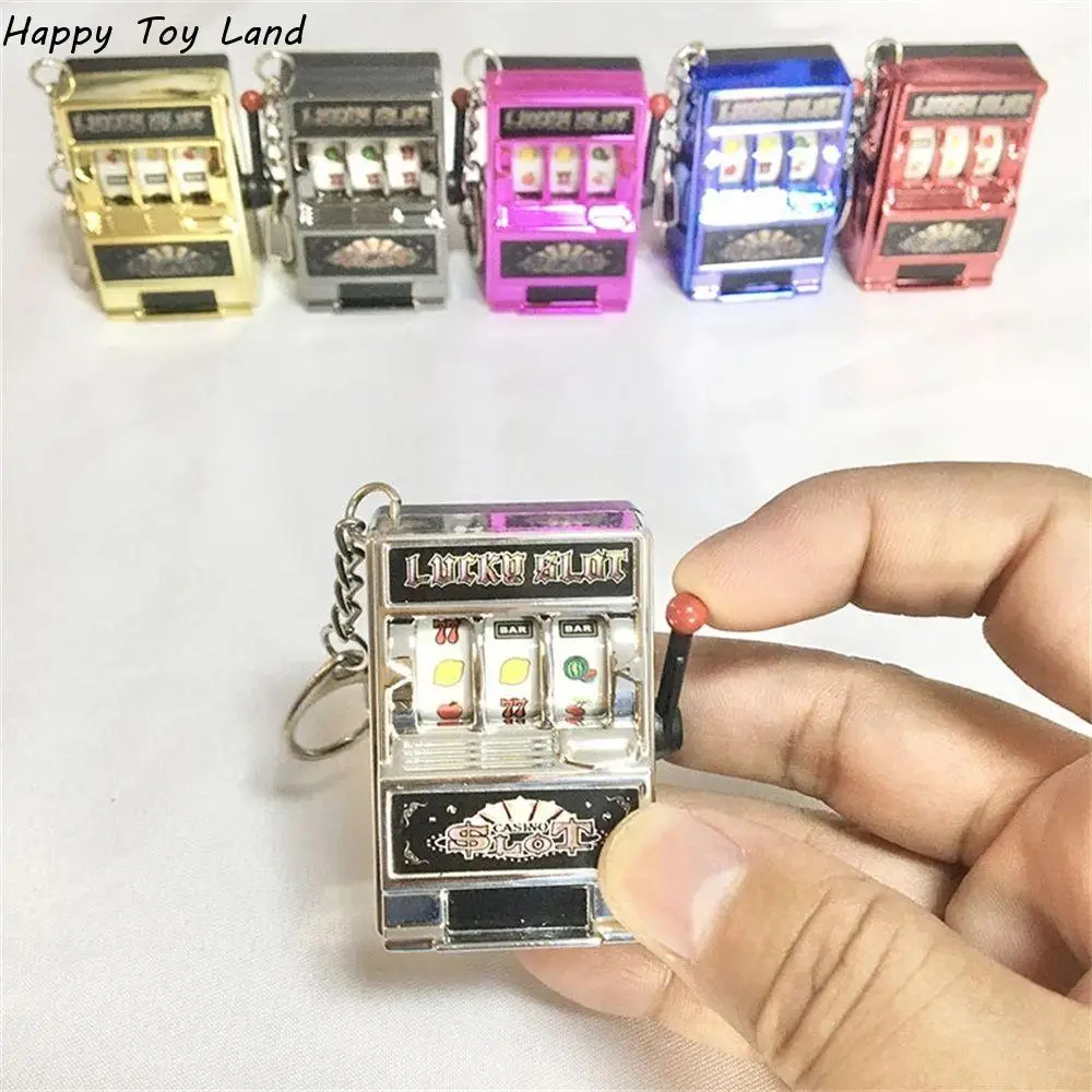 

Pocket Fruit Lucky Jackpot Gadget Antistress Toys Mini Gambling Slot Machine Key Chains Funny Games Keychain Gifts for Friends