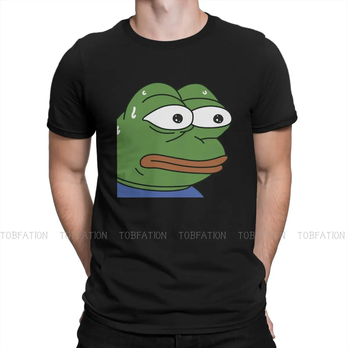 

Pe Pe the Frog Meme monkaS Emote T Shirt Vintage Grunge High Quality Tshirt Loose Crewneck Short Sleeve