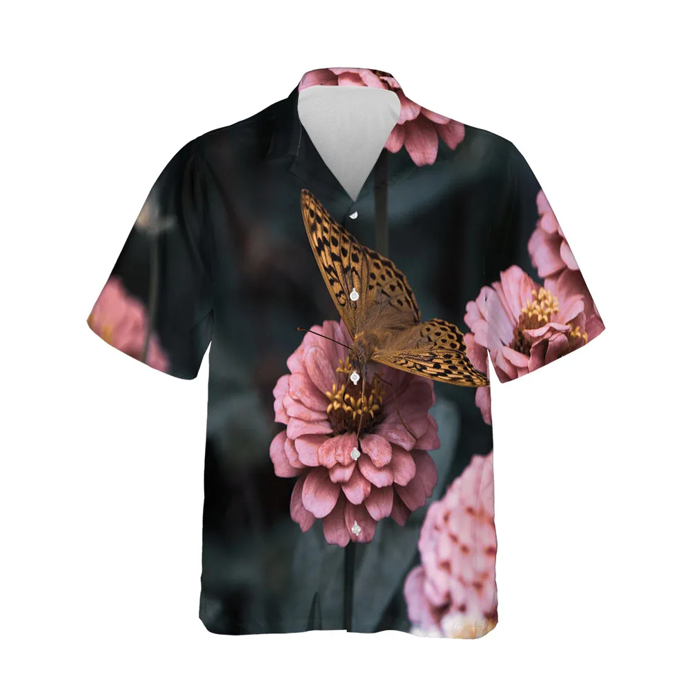 Jumeast New 3D Summer Men Shirt Fashion Butterfly Series Mens Hawaiian Shirt Short Sleeve Streetwear Casual Breathable Blouses