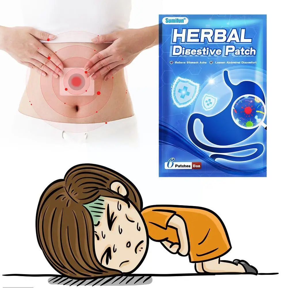 

6 Patches/Bag Spleen Stomach Weak Health Patch Digestion Patch Pain Plaster Herbal For Acid Reflux Gastritis Plaster Of Dia O5M7