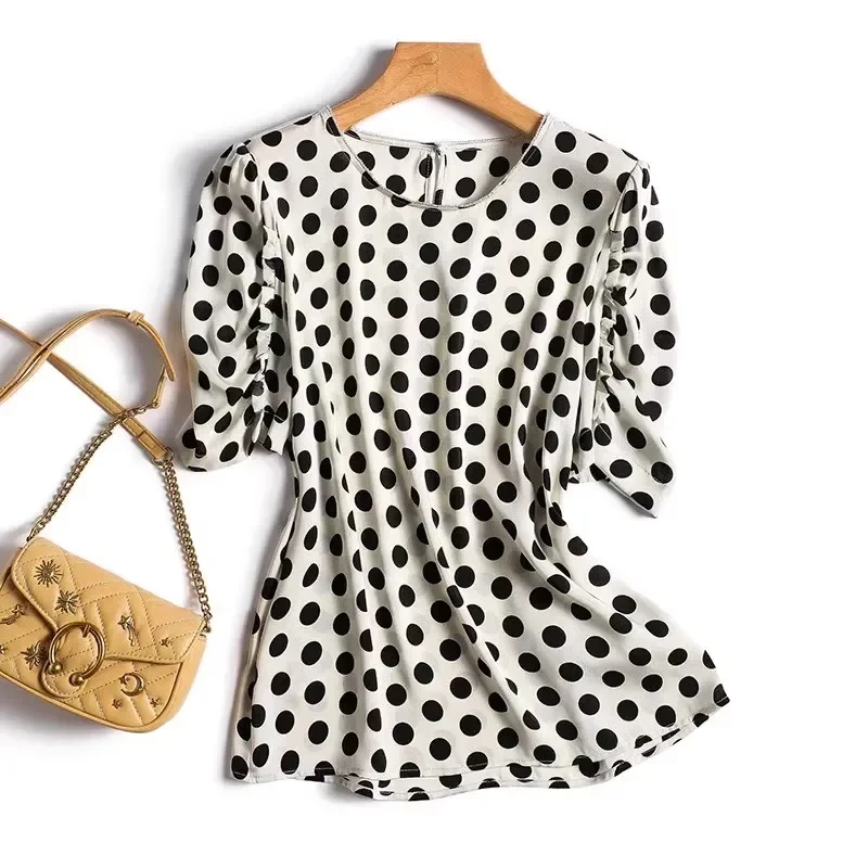 Атласные винтажные женские блузки рубашки повседневная одежда распродажа