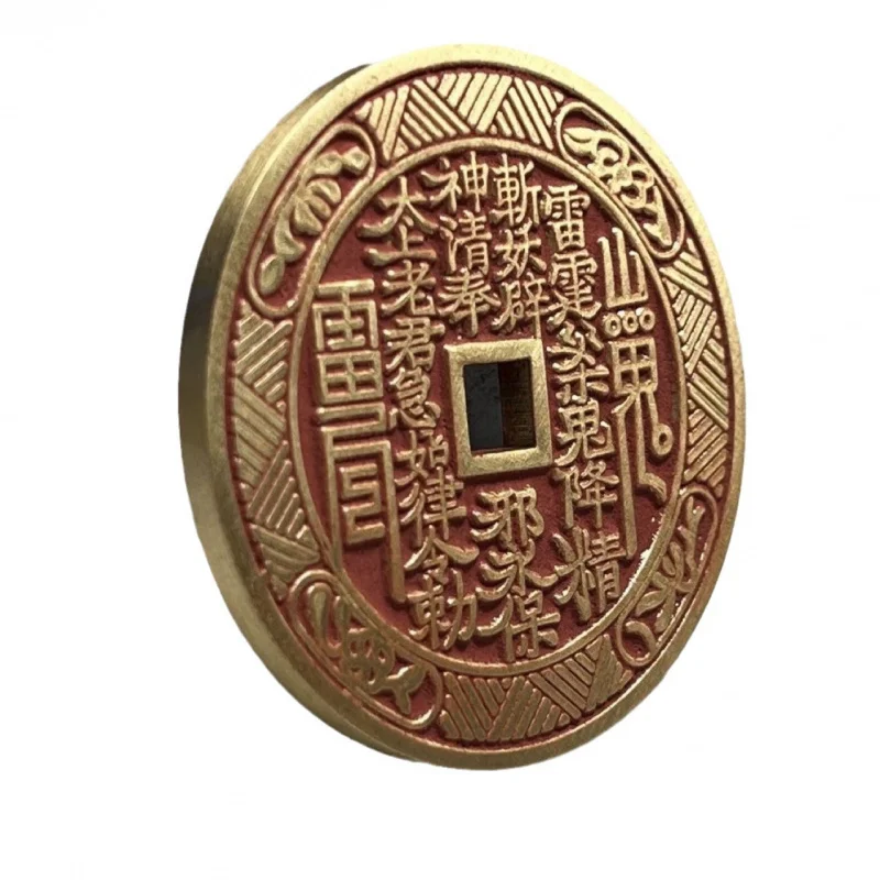 Pure Copper Brass Pendant Cinnabar Thickened Mountain Ghost Gossip Spending Wire Taoist Lace Folk Custom Good Luc