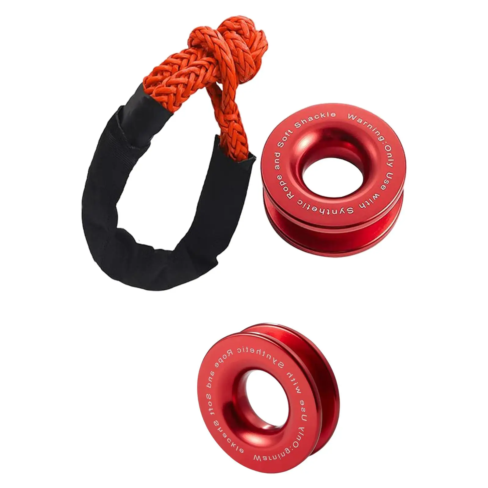 Winch Snatch recover Ring 55000lbs Soft Shackle Kit Towing Block Depot for Farming SUV Truck ATV UTV Marine