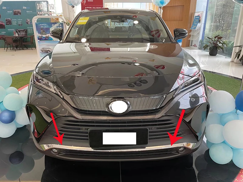 Для Toyota Harrier Venza XU80 2020-2022 Piano Black перед планкой крышка бампера накладка молдинг