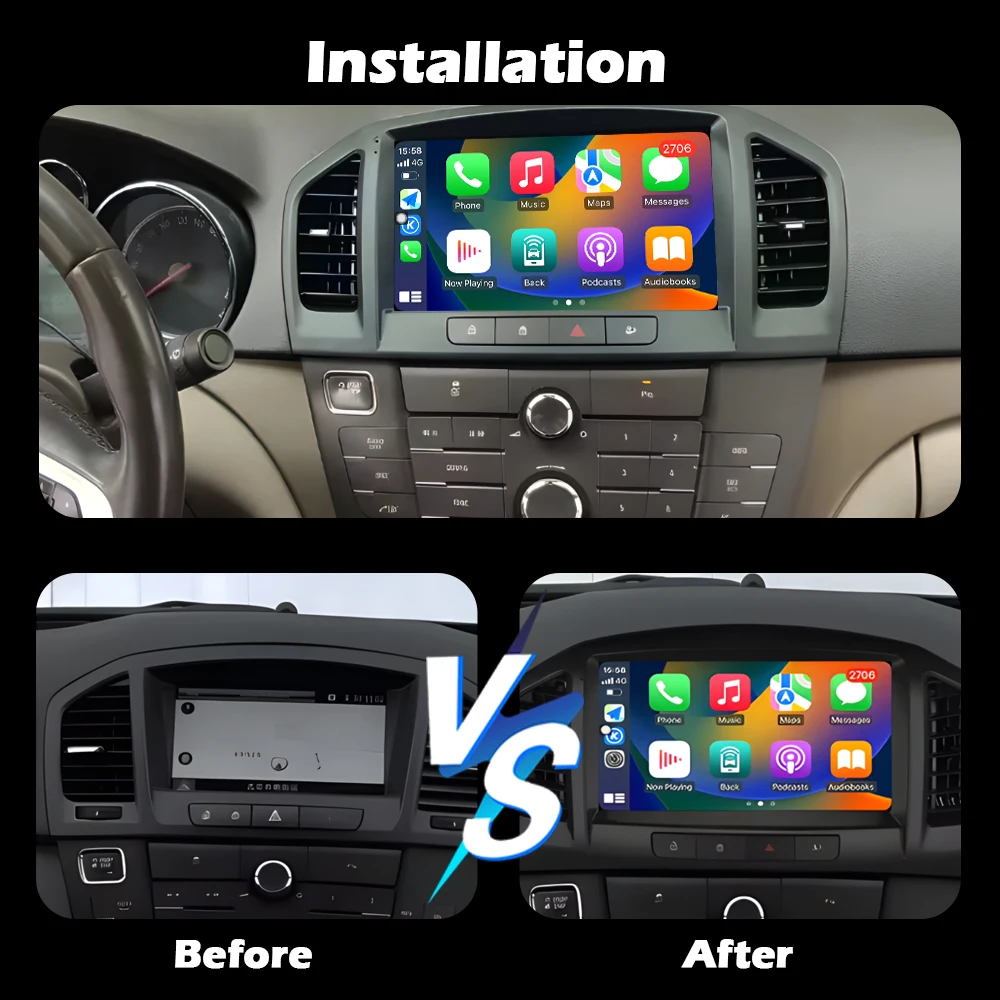 Беспроводной CarPlay для Buick Regal 2009-2013, для Opel Insignia 2008-2012, WiFi, Android 14, автомобильная магнитола, WIFI, навигация, GPS, BT, 9 дюймов (art.: 3920db287afef) - 3920db287afef