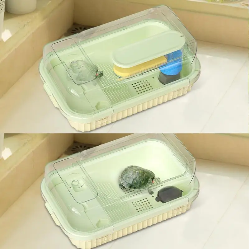 Резервуар для рептилий прозрачный черепахи террасы скалолазания амфибии