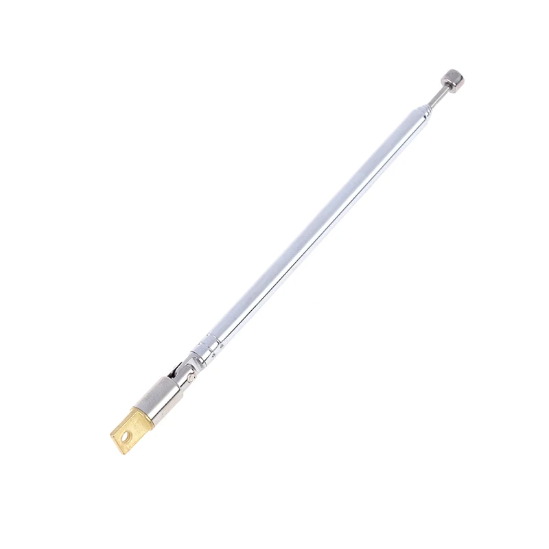 

1Pc 37cm 5 Section Telescopic Stainless Steel AM FM Radio Universal Antenna
