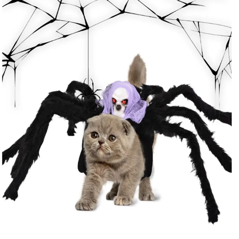 

Pet Dogs Halloween Skull Head Spider Cosplay Costume Dog Cat Halloween Party Dressing Up Vest Pet Dog Cat Clothes Pet Supplies