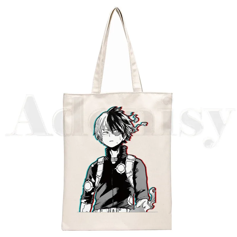 Boku No Hero My Hero Academia Shoto Todoroki Anime Shoulder Bags Casual Shopping Girls Handbag Women Elegant Canvas Bag