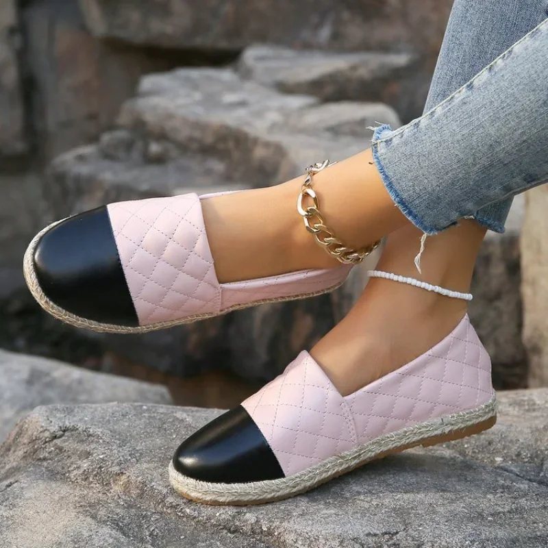 Эспадрильи женские на плоской подошве удобная повседневная обувь без застежки