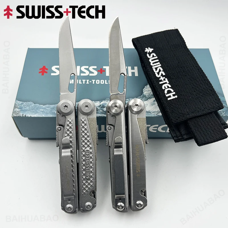 Фото Многофункциональный инструмент SWISS TECH 18 в 1: плоскогубцы, ножницы, пила, портативное складное оборудование для кемпинга и активного отдыха №2