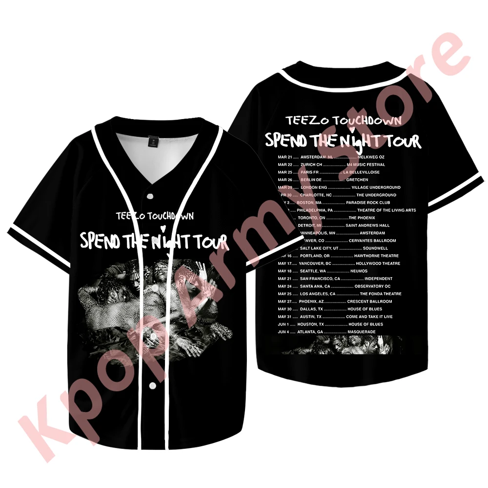 Бейсбольные футболки Teezo Touchdown Spend the Night Tour Merch для женщин и мужчин модная