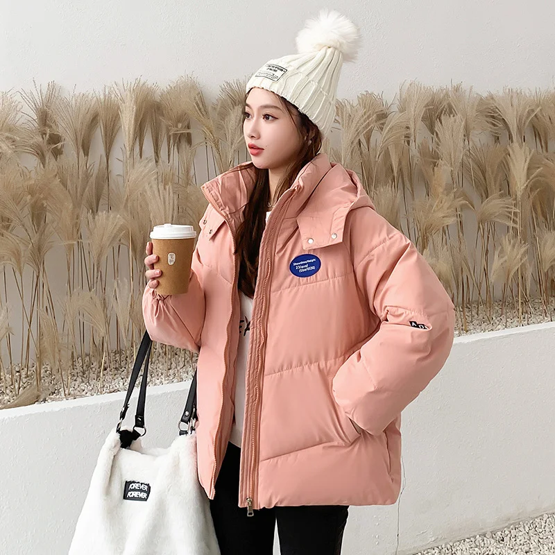 2022 New Fashion White Winter Jacket for Women Slim Short Thicken Coat Female Basic Jacket Winter Hooded Parkas Clothes