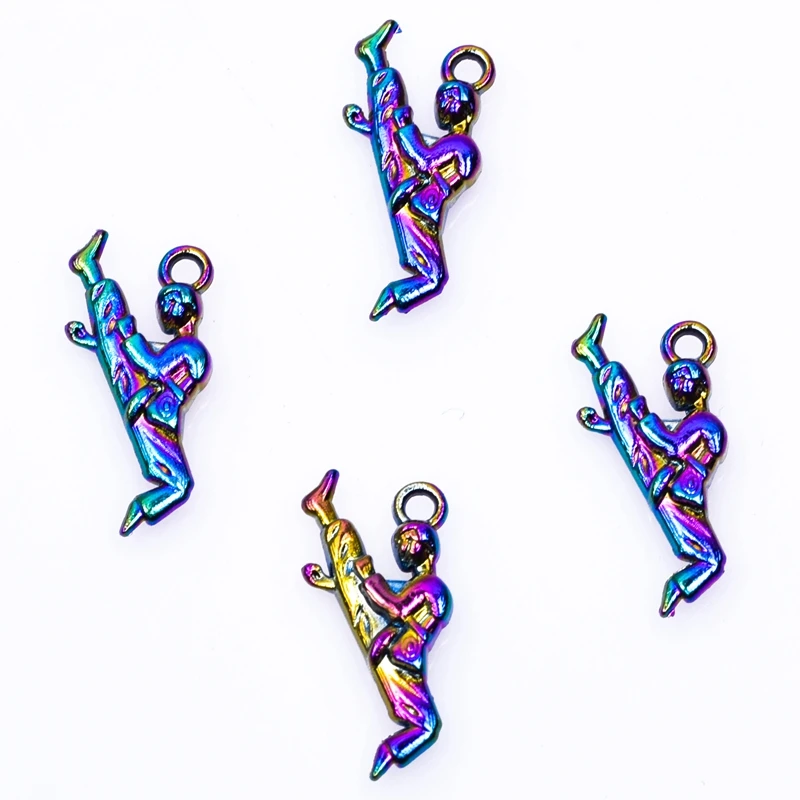 

10PCS Alloy Wushu Taekwondo Charms Pendant Accessory Rainbow Color Jewelry DIY Making Necklace Earring Metal Bulk Wholesale