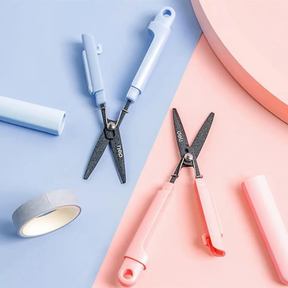 

New Multifunctional Durable Deformation Scissors Portable Pen Style Compact Twiggy Scissors with Cover For DIY Home Tools