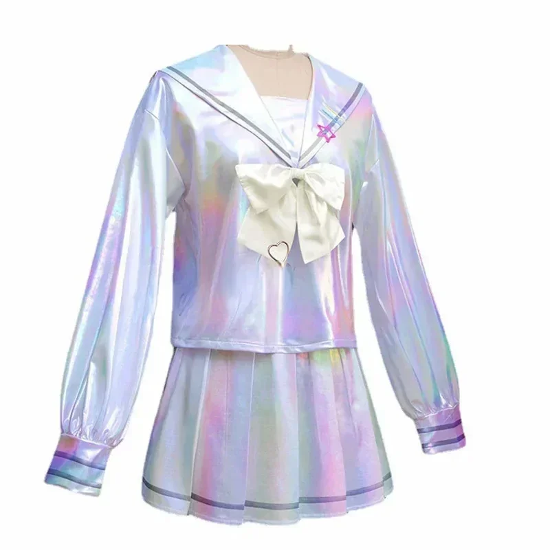 Игра Needy Girl Overdose Аниме Косплей Костюм Парик JK Униформа Кожаная Юбка Комплект Abyss