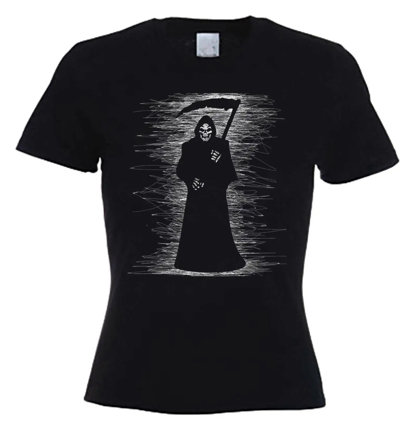 Фото Grim Reaper Women T Shirt, скелет, череп, Хэллоуин, Стиль S-XL №1
