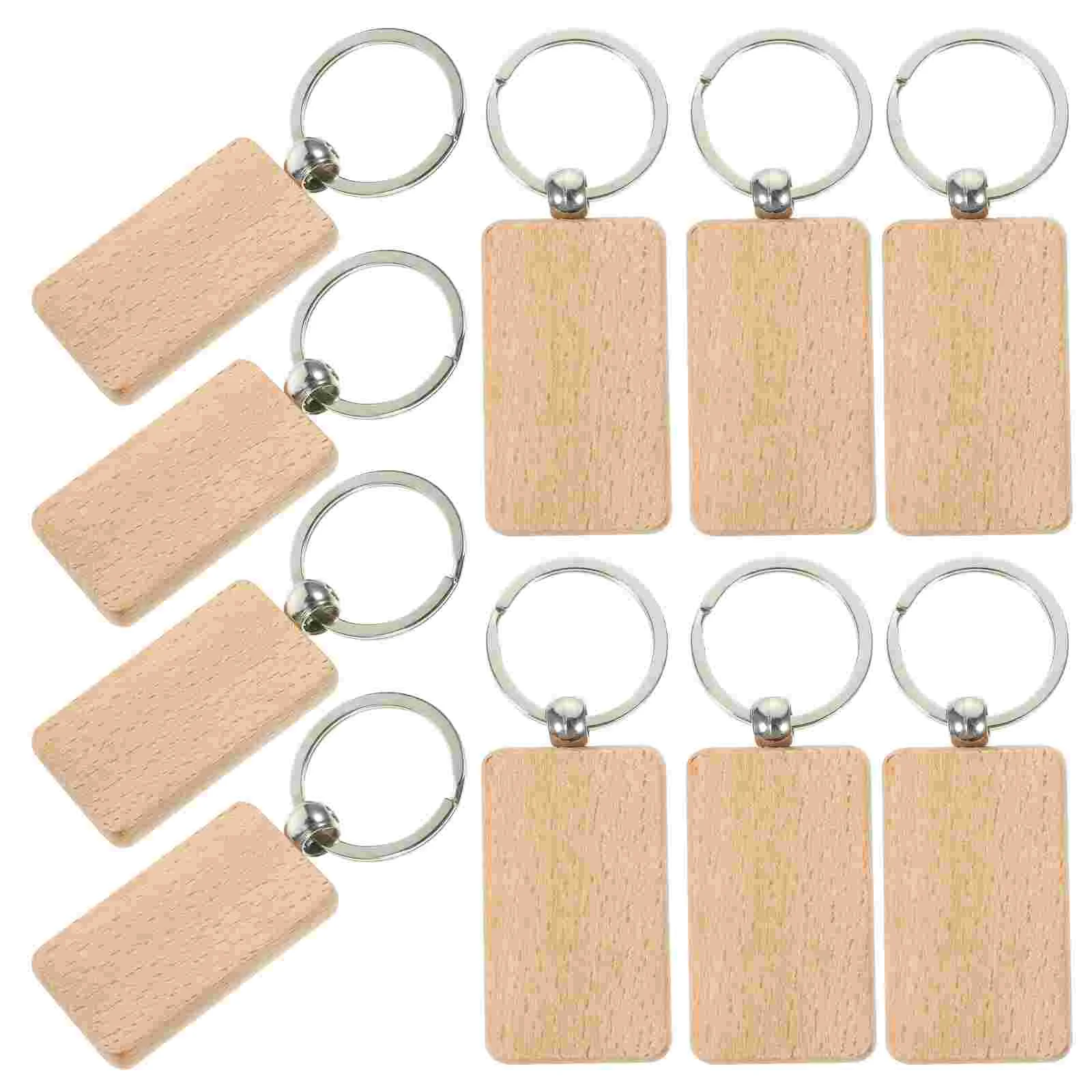 

20Pcs Wood Blank Keychains Wooden Key Holders Wooden DIY Key Rings Engravable Wood Pendents