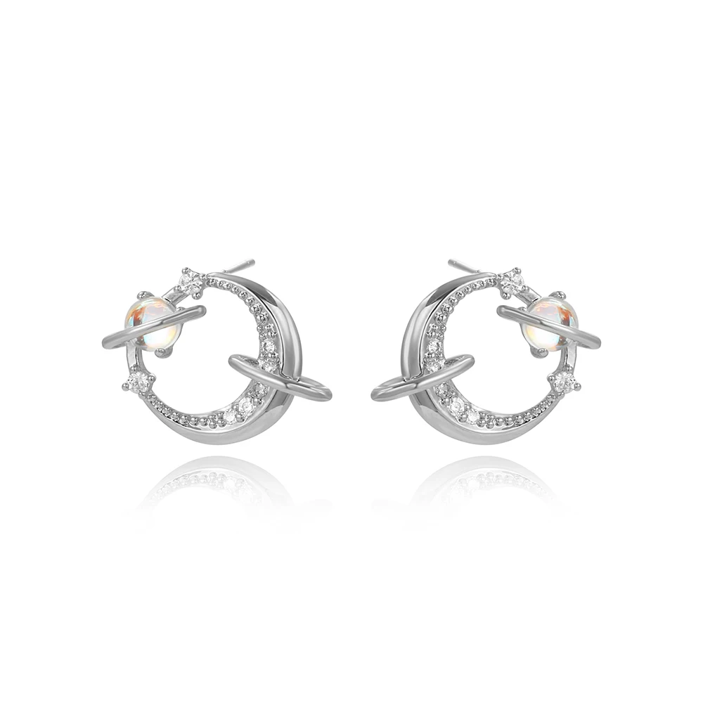 Корейские модные серьги ювелирные изделия серьги-гвоздики со звездой и планетой