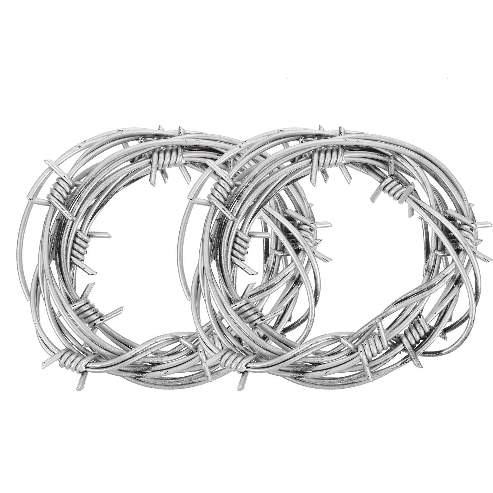 

2 Pcs Simulation Wire Chain Wreath Rings Halloween Party Barbed Wires Scene Prop Clothing Haunted House Decors Pvc