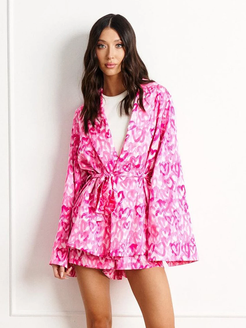 Marthaqiqi повседневный женский комплект одежды для сна с принтом пижама v-образным