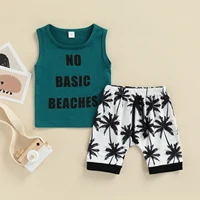 kids clothes boys 2022 summer ins style boys new sleeveless suit letter printed vest printed shorts two piece set