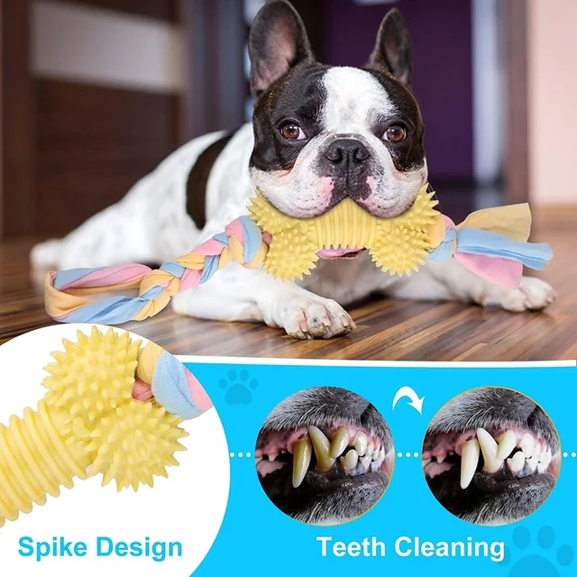 Pet Dog Toy Ball Molar Clean Teeth for Small Dog Puppy Teething Chew Toys Dog Accessories Cute Puppy Rope Toys 1pc 3